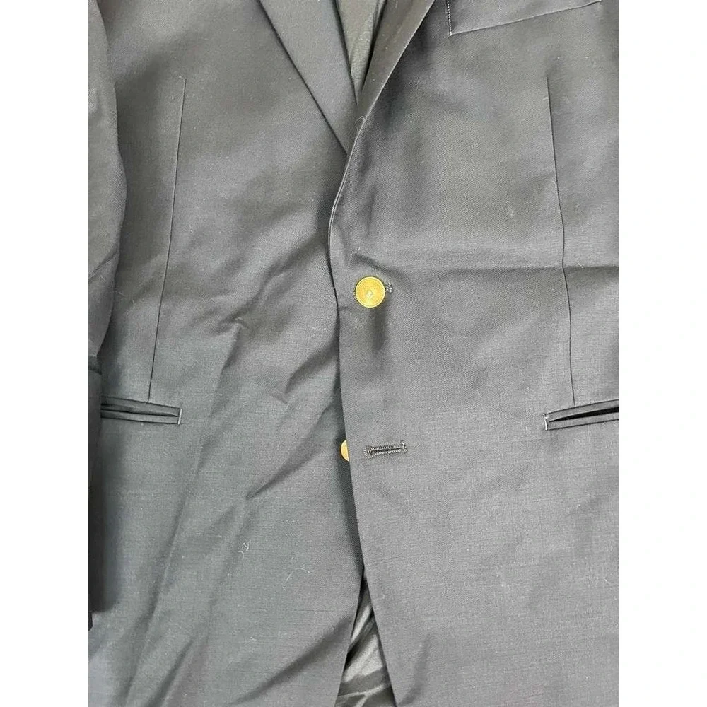 RALPH LAUREN LRL Lord‎ & Taylor Men's 41R Navy Blue Gold Button Blazer Jacket
